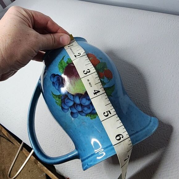 Vtg Hyalyn 905 USA Pottery Fruit Design Pitcher Canister 6 in - Picture 4 of 5